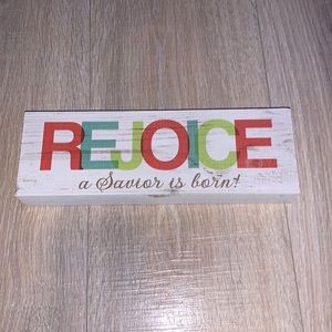Rejoice A Savior is Born wood Religious Decor